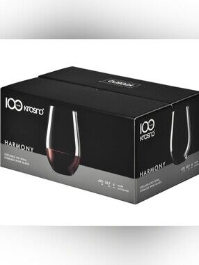 Krosno Stemless Wine Glass Set of 6 New In Box